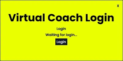 Small window with login button on it